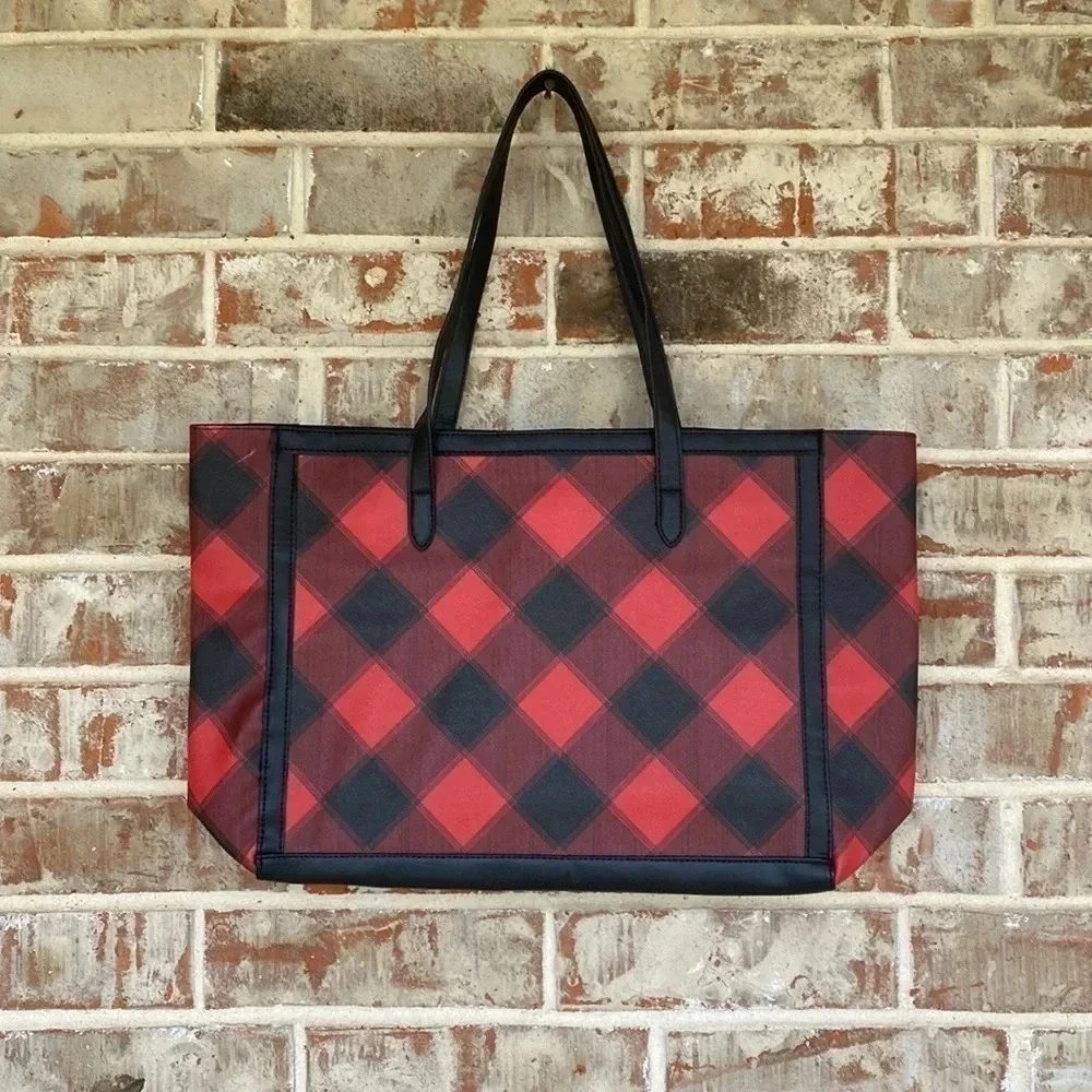 Victoria’s‎ Secret Red And Black Plaid Tote Bag